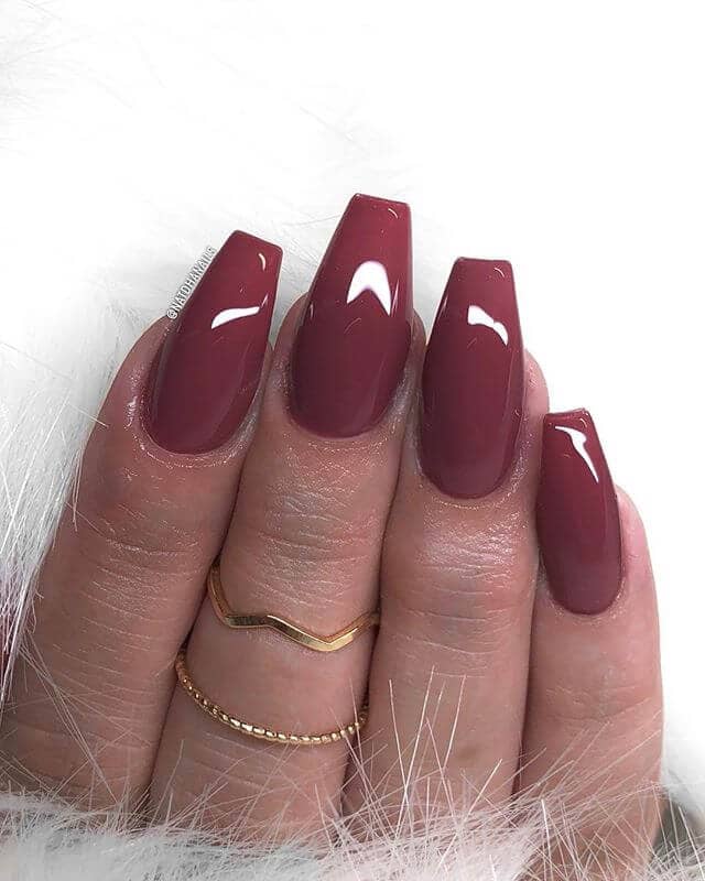 Fierce and Feminine Muted Burgundy Nails