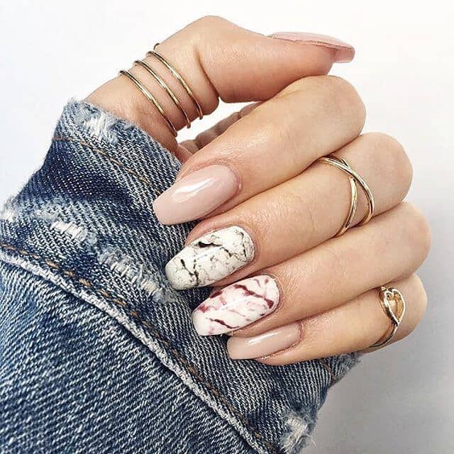 Hippie Boho Granite Marble Nail Ideas