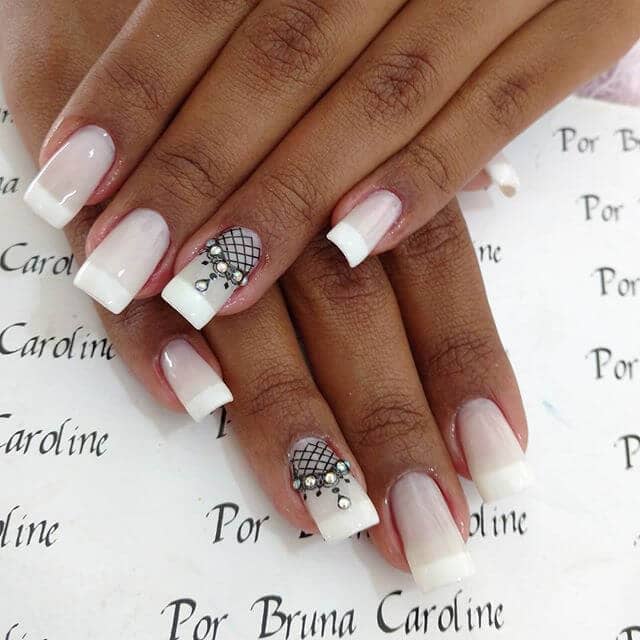 50 Classy Nail Design with Diamonds that will Steal the Show [2020]