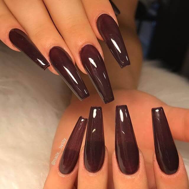 Ultra Long Chocolate Matte Matte Burgundy Nails