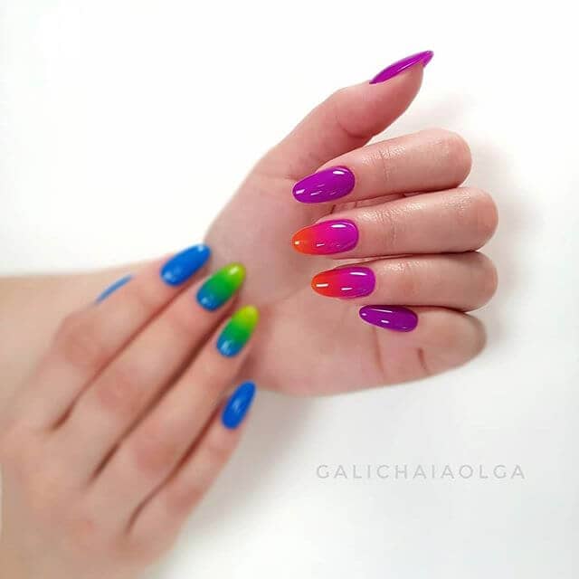 Rainbow Ombre Nails