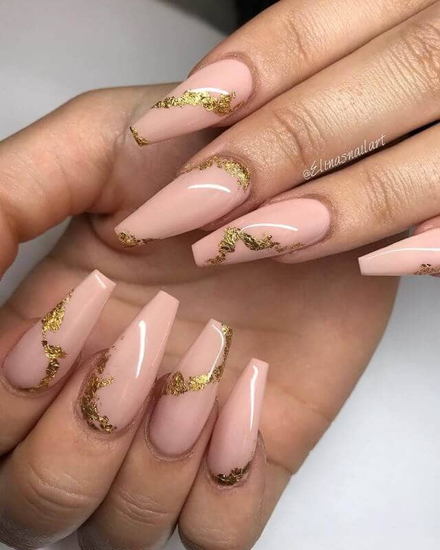 Party Perfect Gold Foil Nails