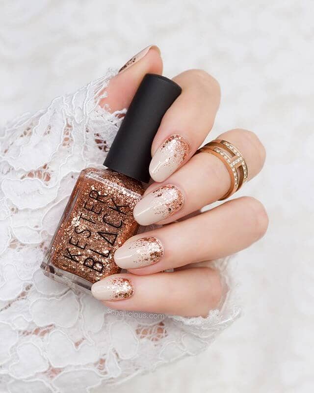 Wear Gold Nails with Style: Pixie Dust Nails in Rose Gold