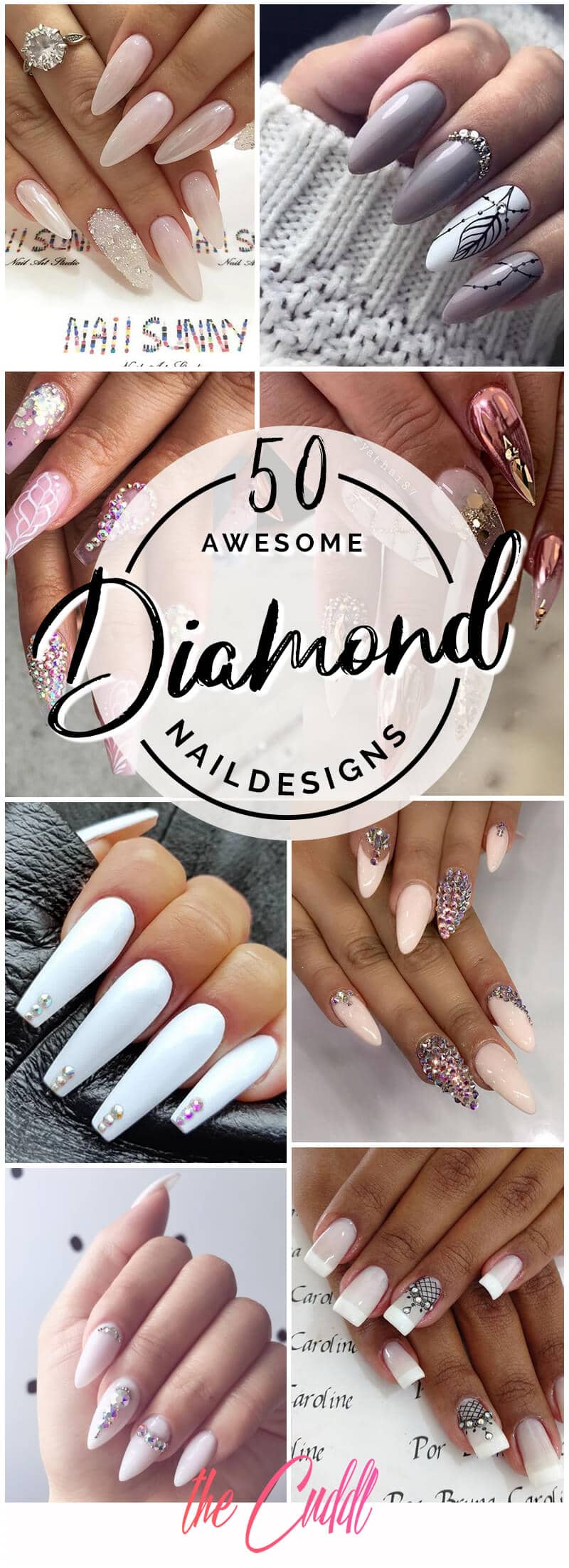 50 Classy Nail Design With Diamonds That Will Steal The Show 2019