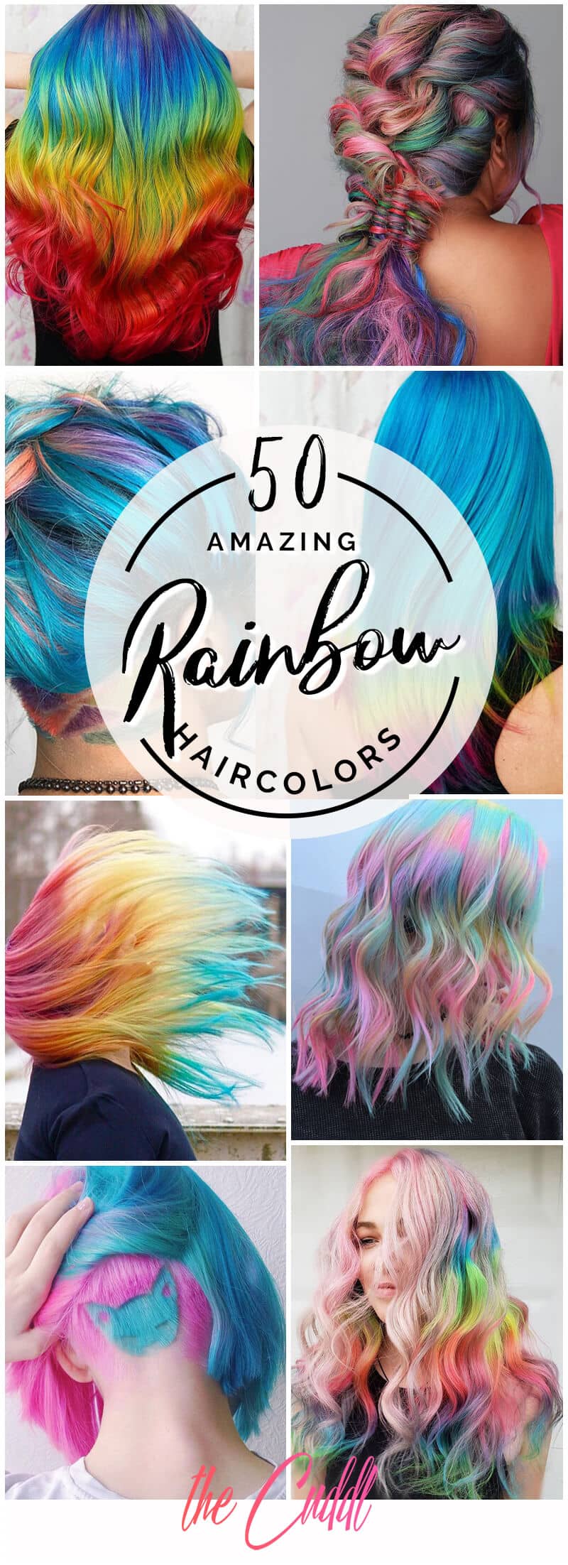 50 Stunning Rainbow Hair Color Styles Trending In 2020