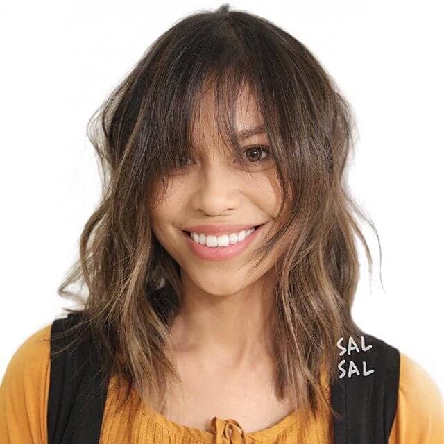 Soft Brunette Layers with Golden Highlights