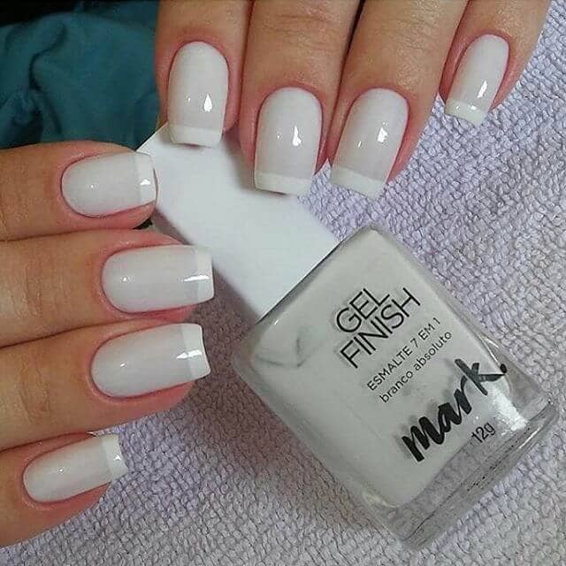 Classic Two-Toned White Manicure