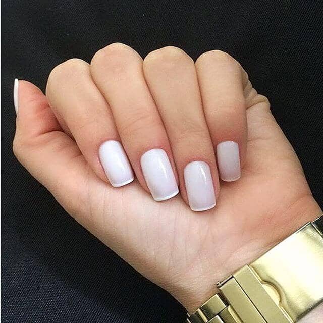 Squared off Bright White French Tip