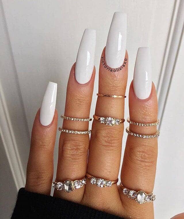 Abstract Nails: Milky White Nails to Make Your Bling Shine Bright with Extra Nail Length