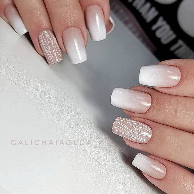 Woodland Inspired White Nail Designs