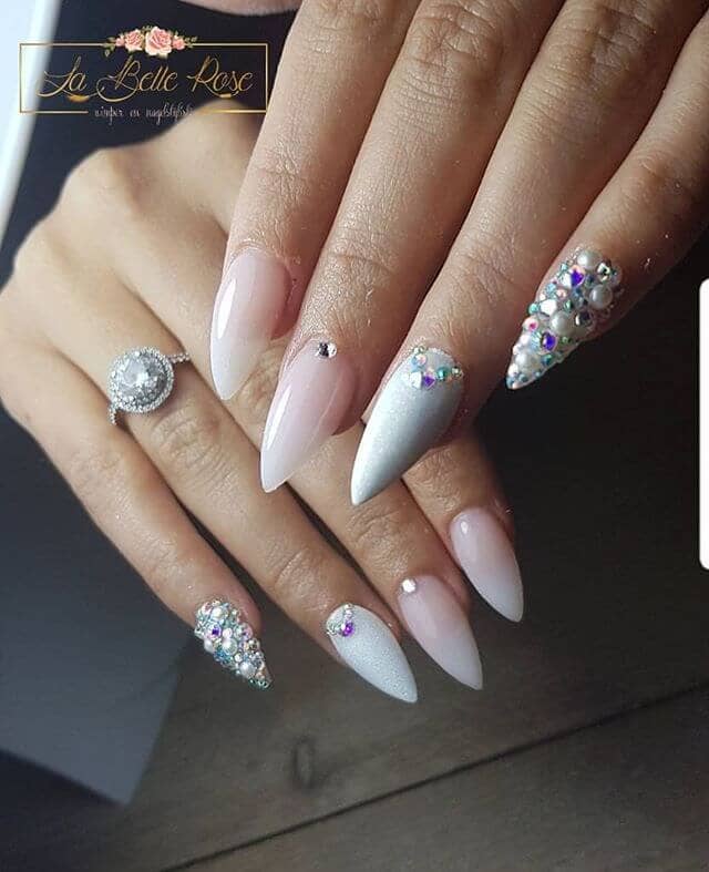 Glitzy and Glamourous Stiletto Nails