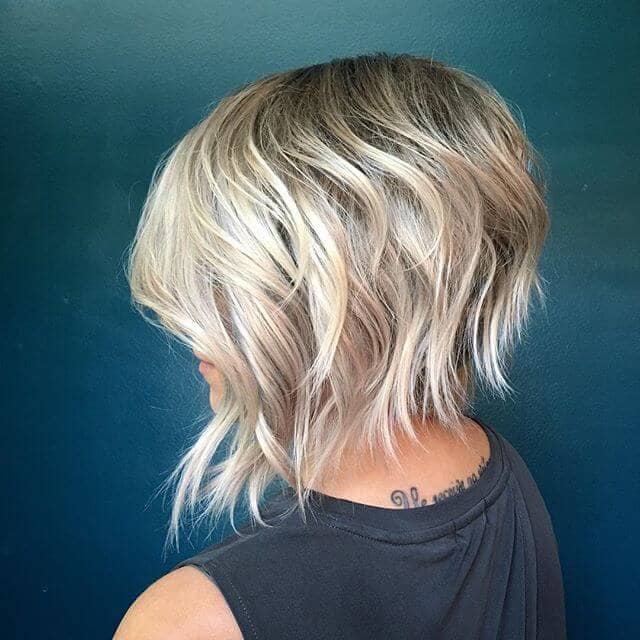  Chunky Waves and Highlights Angled Bob