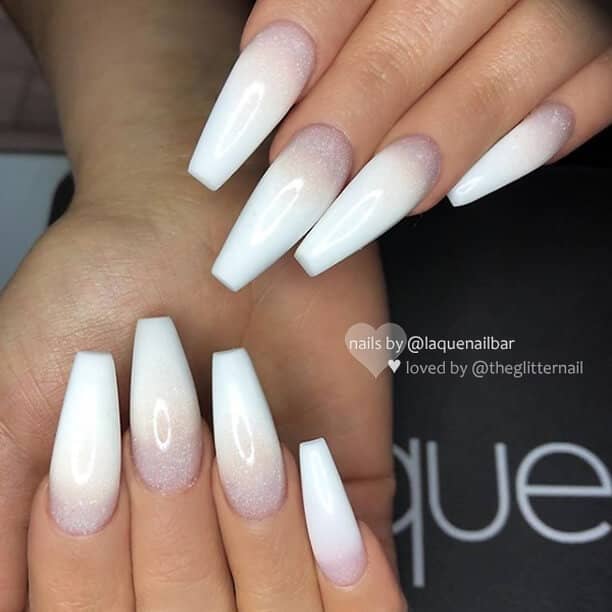 Long Ballerina Accent Nails with Soft Glistening Beds