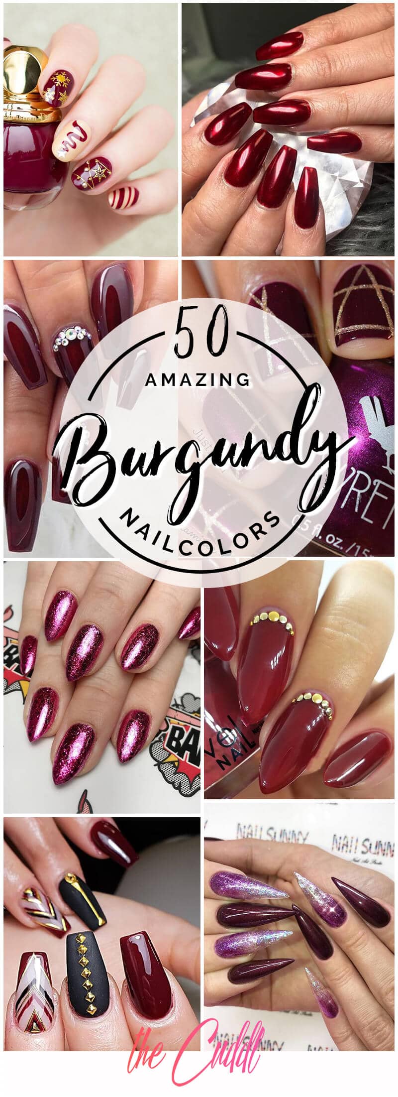 50 Sultry Burgundy Nails to Bring out Your Inner Sexy