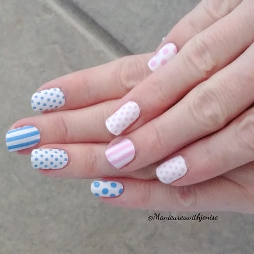 Polka Dots-Stripes Nail Design