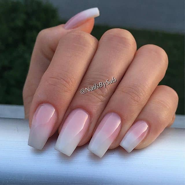 Pretty Pink Nails with a White Tip