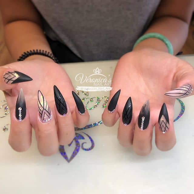 Artistic, Asymmetrical and Achromatic Nails