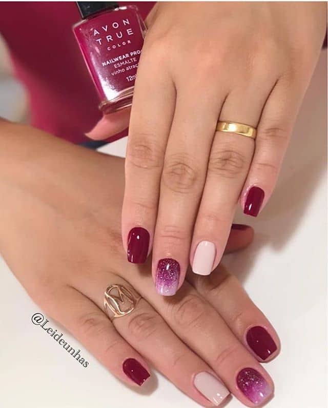 Raspberry Delight Ombre and Nude Accent Nail Design, Acrylic Nails