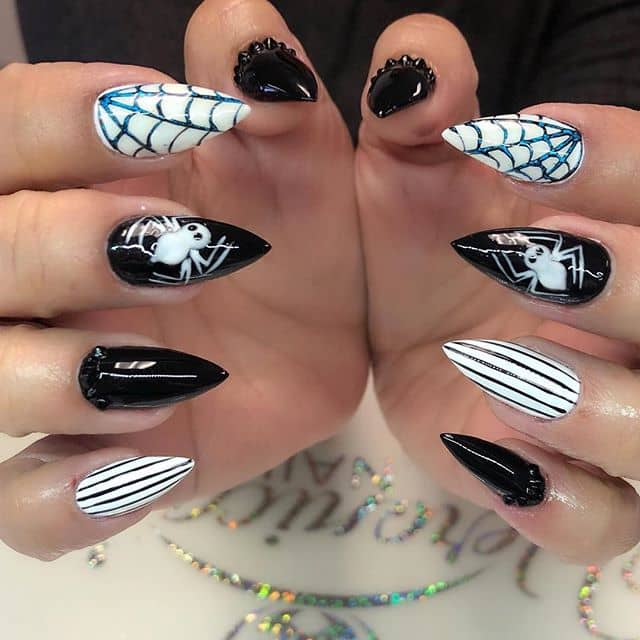 Fun and Witchy Stiletto Nails