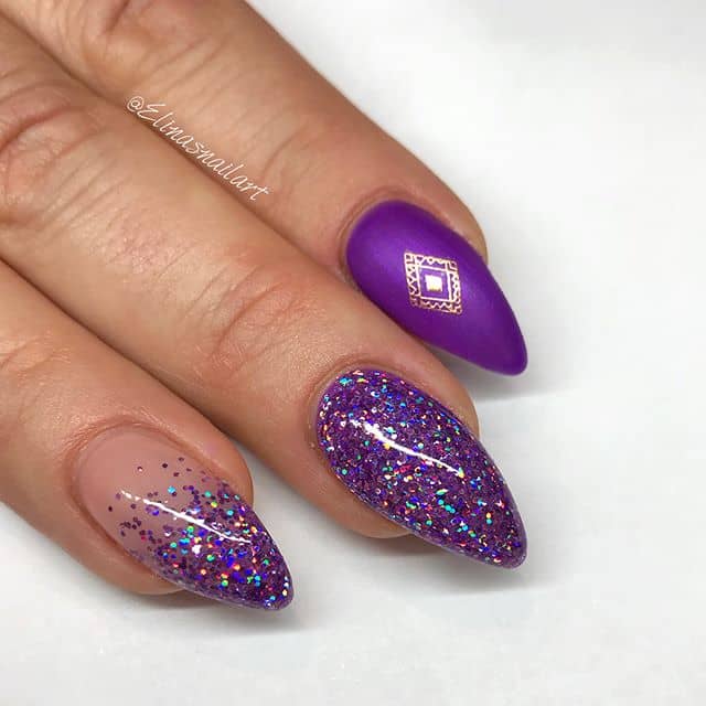 Regal Purple Nails for a Royal Party