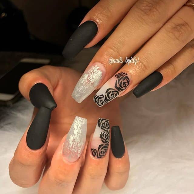 Absolutely Stunning Ballerina Nails with Roses