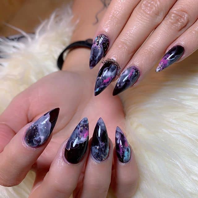 Smoky and Witchy Mystical Nail Art