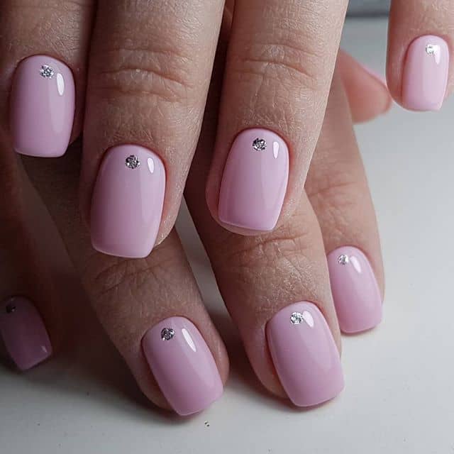 Pretty in Pink Diamond Studded Nails