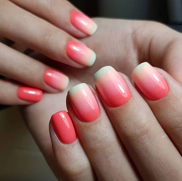 Pretty Pink Nails with Short White Tips