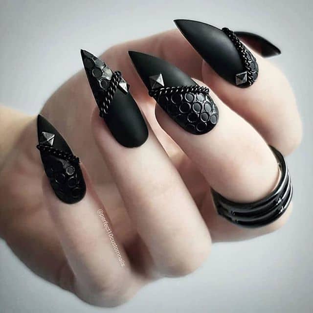 Acrylic Nails, Cute Stiletto Nails with Racy Textures
