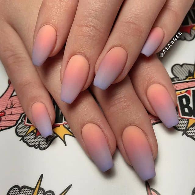 Beautiful Matte Sunset Nail Art