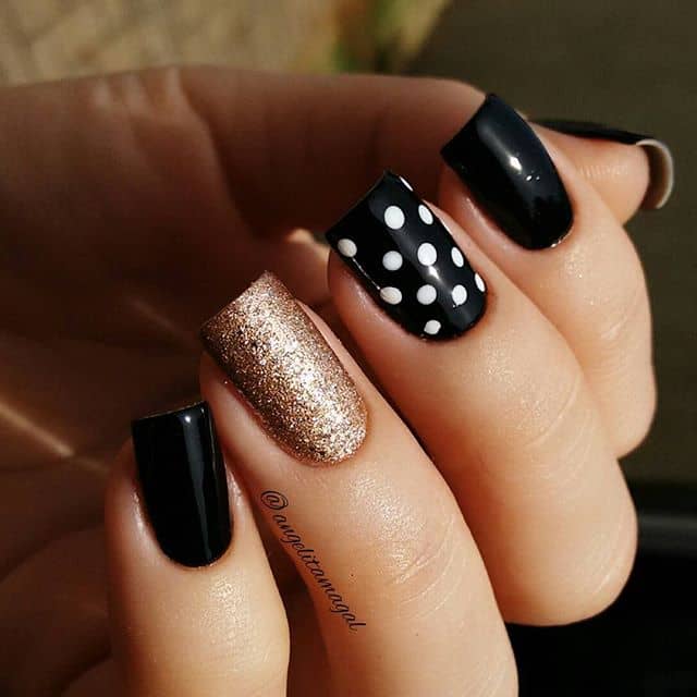 Cute Square Polka Dot Nails