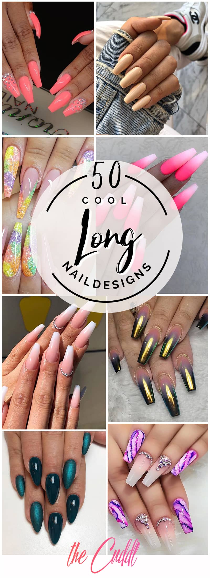 50 Cool Long Nail Designs that Are Easy to Create