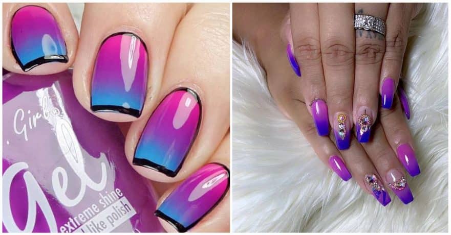 Design options for purple colored nails
