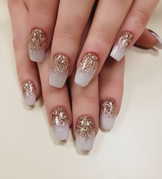 Beautiful Gold and White Ombre