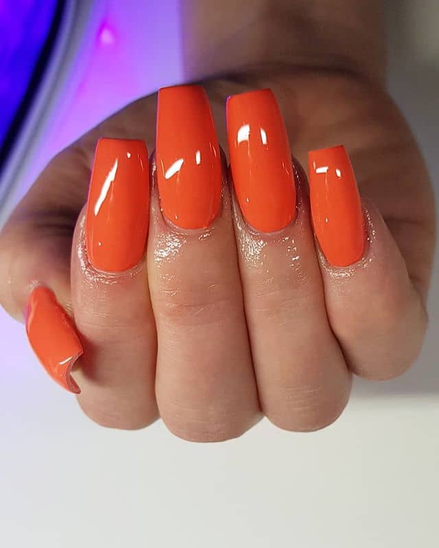 Glossed to the Gods Orange Nails