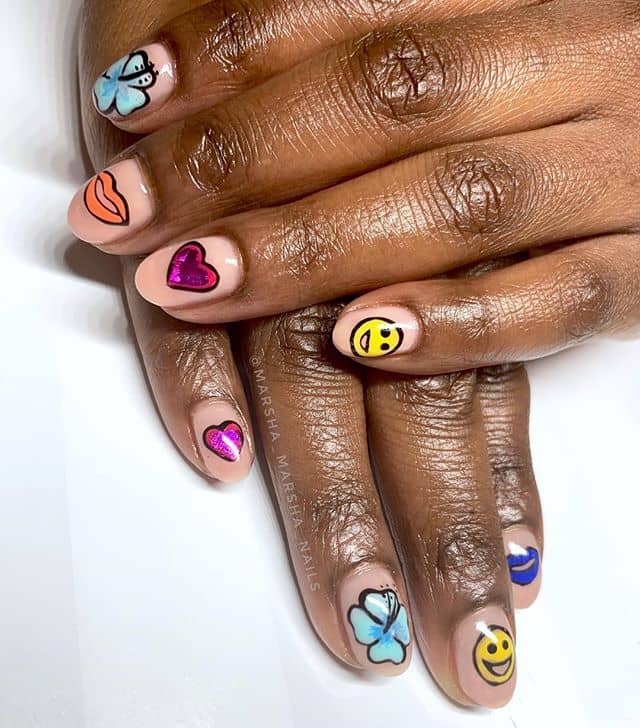 50 Eye-Catching Emoji Nails to Dress Up Your Look in 2020