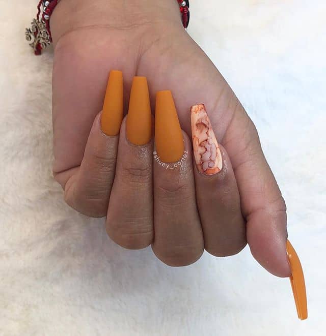 Sophisticated Matte Orange and Marble