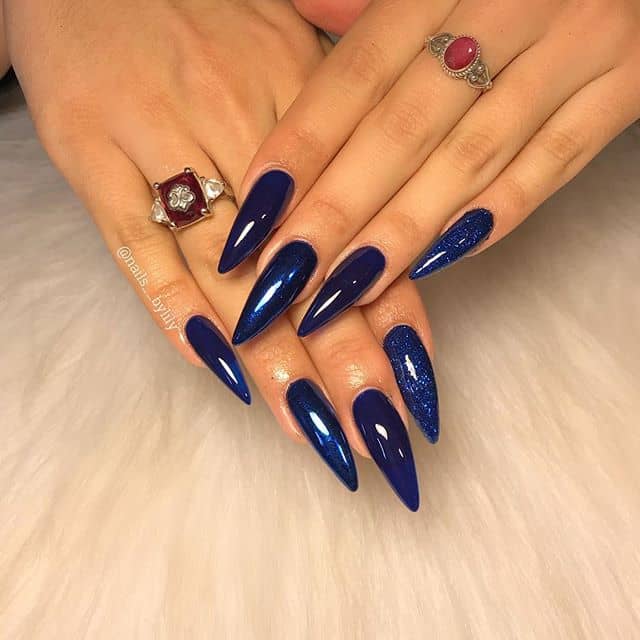 Deep Blue Nails that are Out of this World