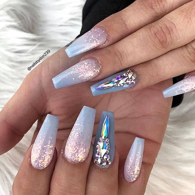 50 Cool Glitter Ombre Nail Design Ideas That are Trending in 2020