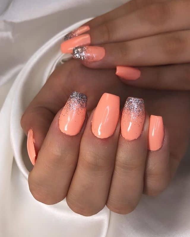 Coral Pink Orange Acrylic Nails Nail And Manicure Trends