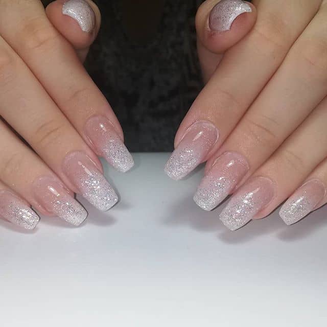 Silver Ombre with French Manicure