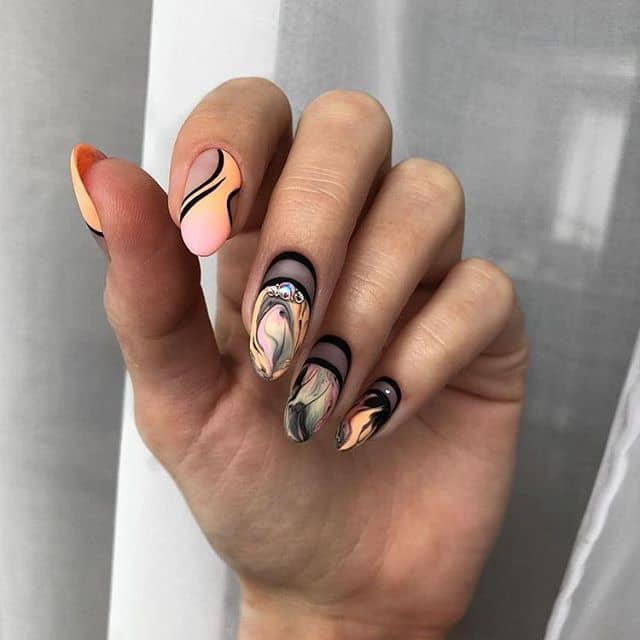 Chic Orange Nail Designs and Pink Watercolor Dream