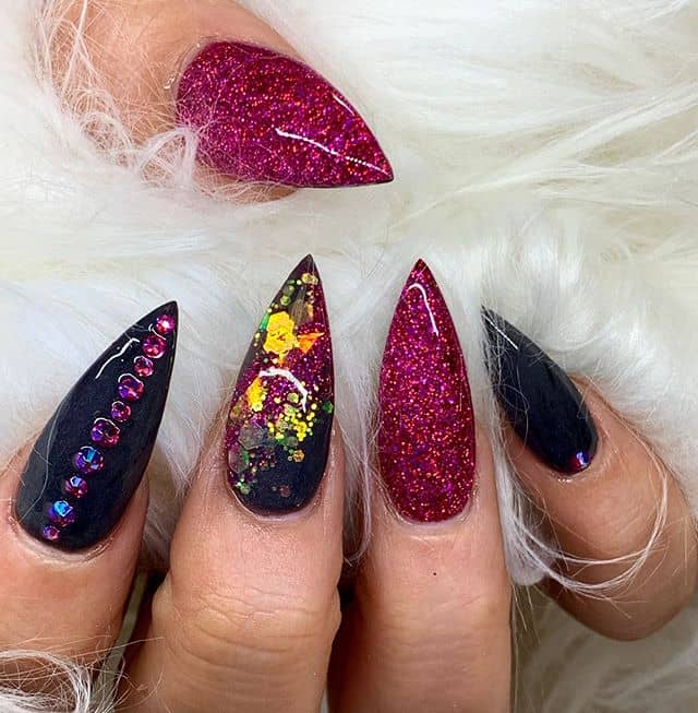 Bold in Black, Pink and Glittering Gold!