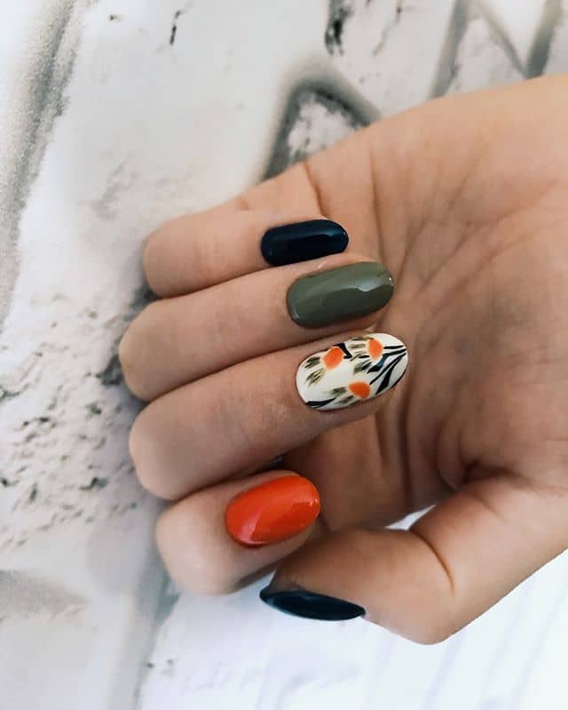 Beautiful and Subdued Orange Nail Designs