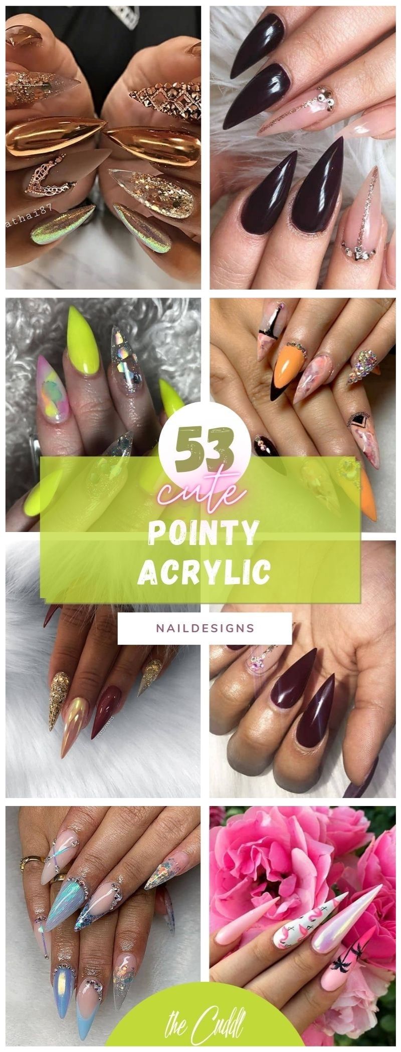 53 Simple Pointy Acrylic Nails to Feel Like the Queen You Are