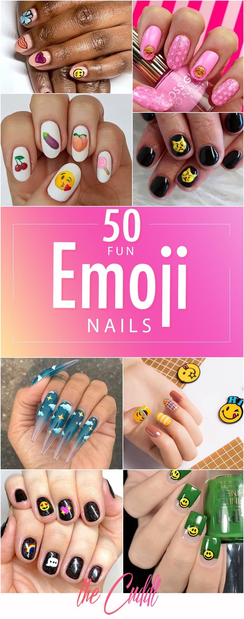 50 Eye-Catching Emoji Nails to Dress Up Your Look in 2020