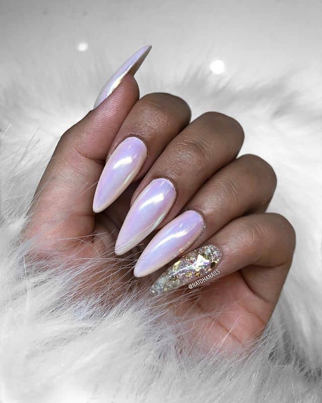 ounded Stiletto Pastel Pink Prom Nails