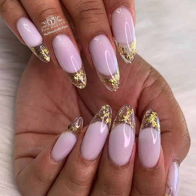 Gold Leaf-Filled Extension Nails