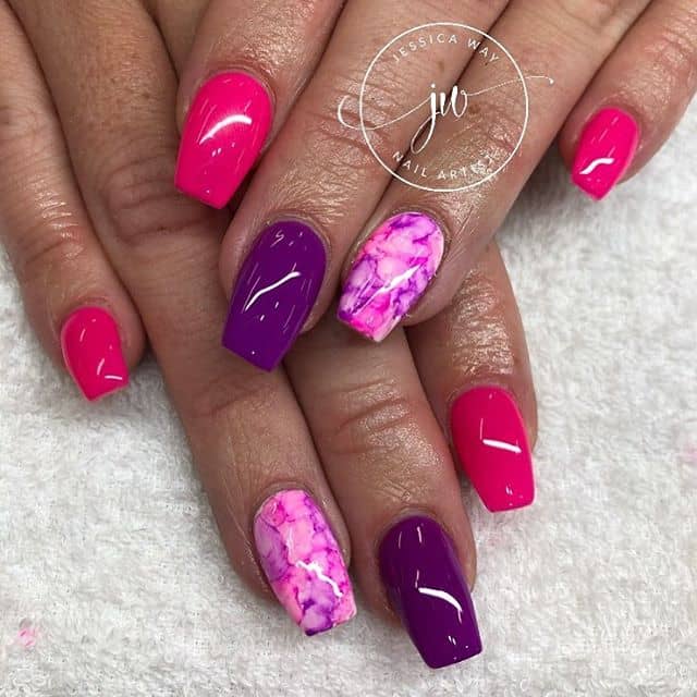 Groovy Colorful Tie Dye Jessica Way Summer Coffin Nails