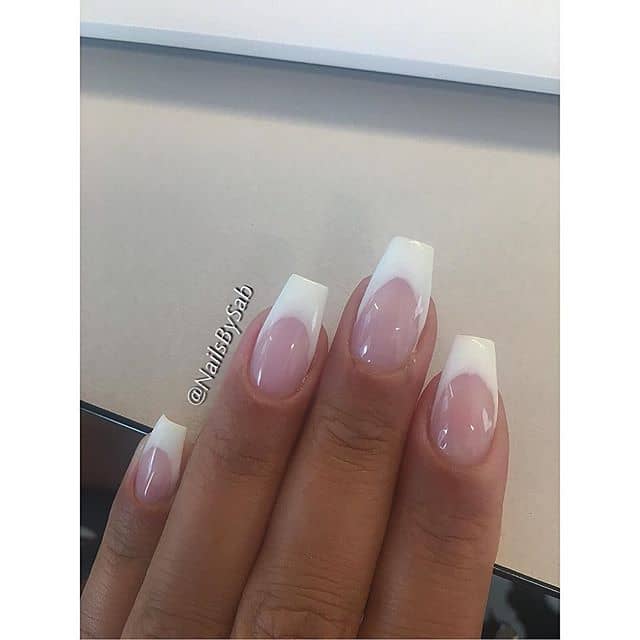 White Tip Coffin Nails Add Impressive Flourish, Nail Art